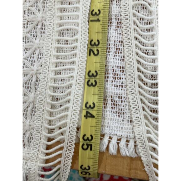 Elie Tahari Cream White Crochet look Darlene Vest M, Sleeveless Duster Open Knit - Picture 15 of 15